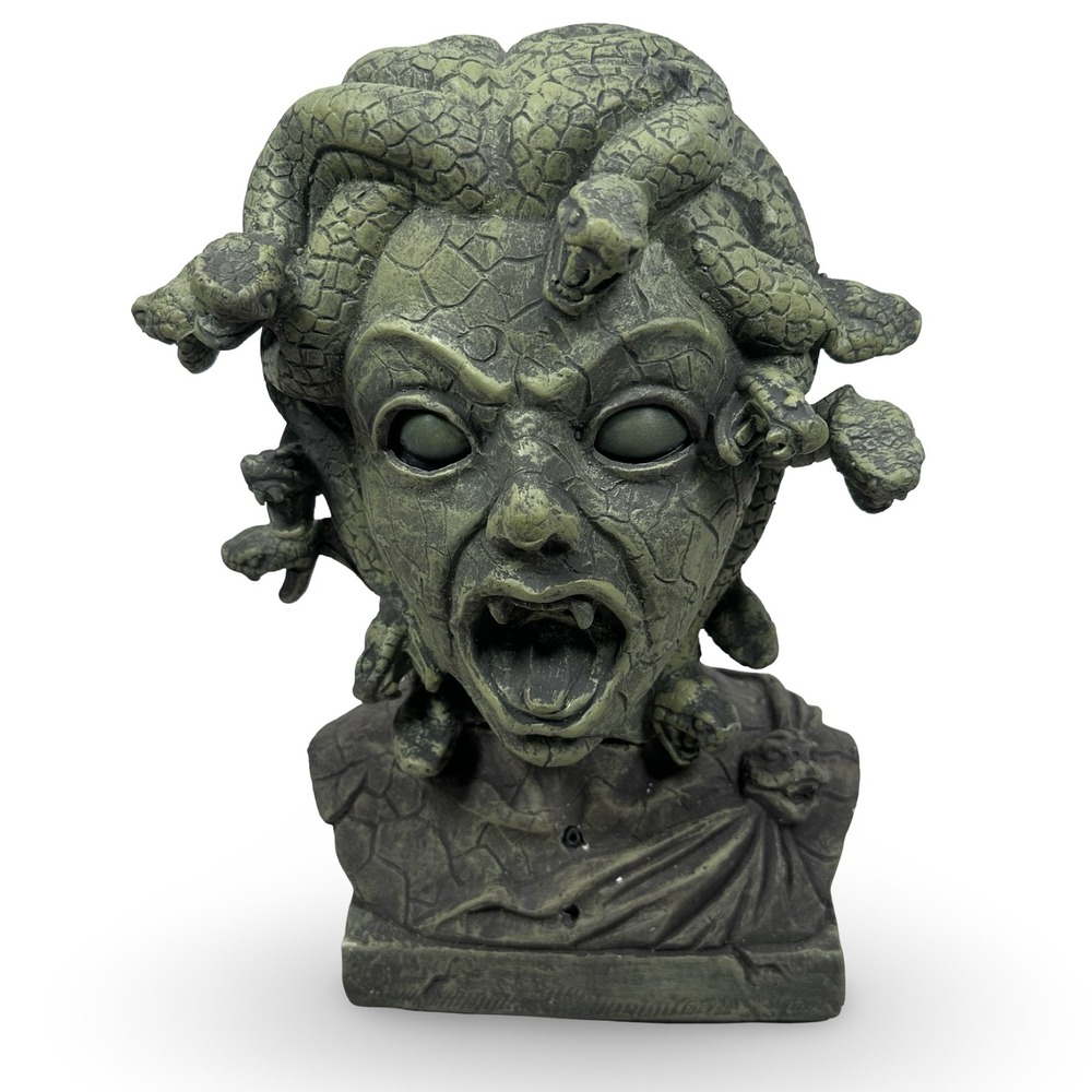 Magic Power Medusa Head Bust Statue Halloween Prop 2010 Green FOR PARTS REPAIR